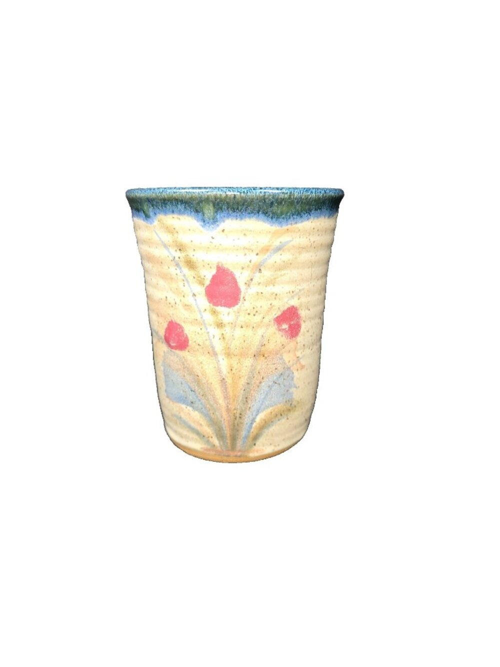 Vintage Studio Pottery Signed Drip Glaze Speckled Rustic Boho Artisan Cottagcore